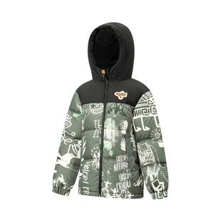 李宁儿童羽绒服男童大童26新款冬季短款加厚保暖防风立领连帽外套