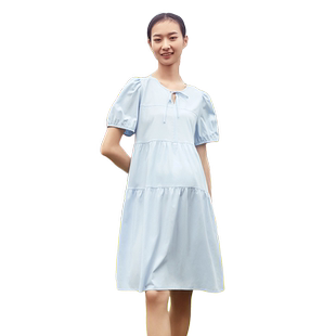 快乐屋孕妇蛋糕裙夏装2026新款时尚连衣裙夏款显瘦裙子孕晚期上衣
