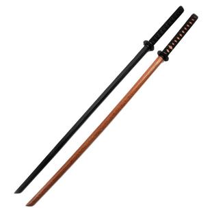 苗刀1.4米加长版黑色棍刀全木质剑道居合道训练练习表演铁木木刀
