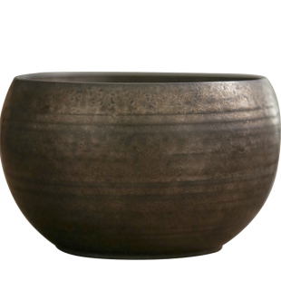 一九茶舍 原矿铁釉手工小建水 水洗 抹茶碗 日式金属釉 功夫茶具