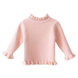 女童秋冬打底衫毛衣木耳白色修身内搭加绒婴儿洋气一岁宝宝针织衫