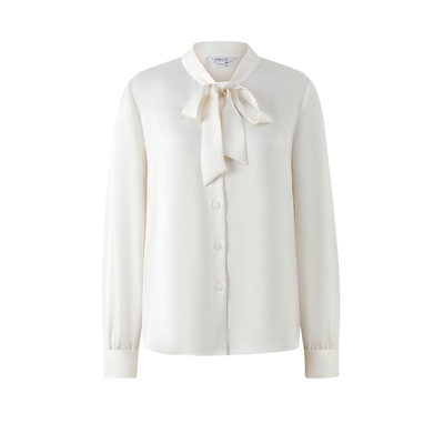 PRICH简约智性优雅系带领纯色衬衫2026春季新款垂坠感丝质上衣女