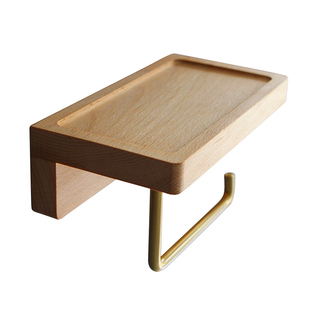 卫生间实木纸巾架厕所卷筒纸架黑胡桃木置物架免打孔抽擦手纸巾盒