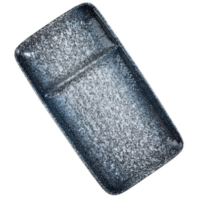 新时代7寸石纹二格碟陶瓷餐具