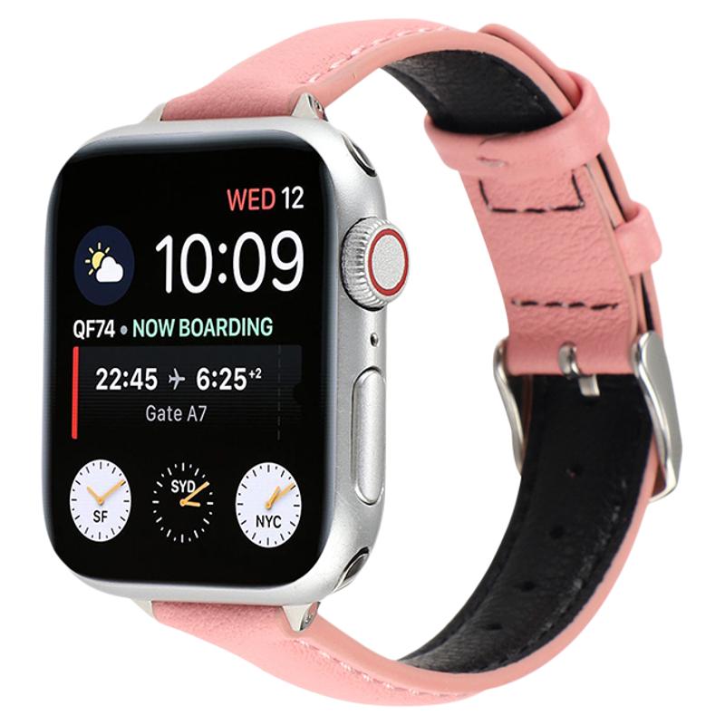 撞色真皮小蛮腰se适用iwatch表带9苹果华为GT3手表GT4小米GT5手环