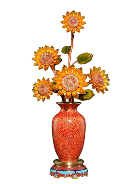 铜向日葵花瓶摆件乔迁开业礼品