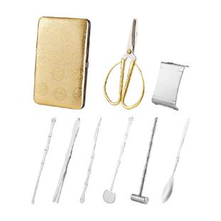 广意吃蟹工具蟹八件拆螃蟹专用礼盒装蟹钳夹不锈钢蟹钳蟹针