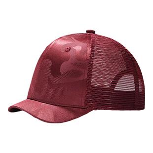 夏季速干美式短檐帽日系时尚硬顶鸭舌帽复古迷彩夏天透气网帽男款