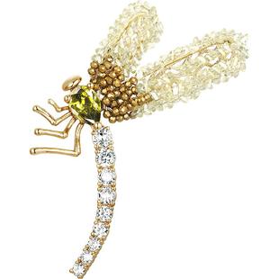 shes茜子原创莫奈浮光绿影璀璨蜻蜓高档胸针小众设计胸花别针礼物