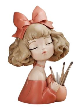 可爱女孩笔筒摆件送朋友礼物