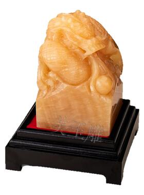 玉石龙凤印玉玺龙凤呈祥青龙朱雀印章摆件堂口客厅玄关玉雕工艺品