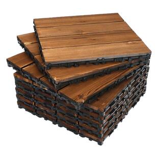 阳台户外室外地板露台防腐木碳化庭院露台浴室防滑实木地贴自铺垫