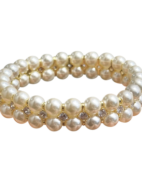 nicedream重工双层奶油珍珠手串