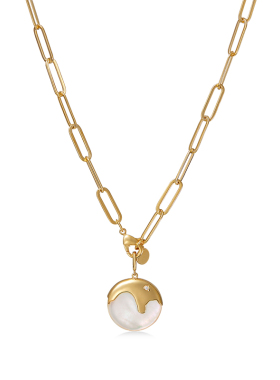 白贝母圆牌18K原创设计