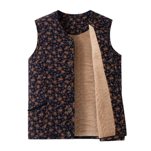 中老年驼绒马甲女妈妈装加肥大码内穿棉坎肩奶奶加绒弹力小马夹