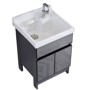 阳台洗衣柜浴室柜组合洗衣池太空铝水槽卫浴柜陶瓷洗手盆台盆一体