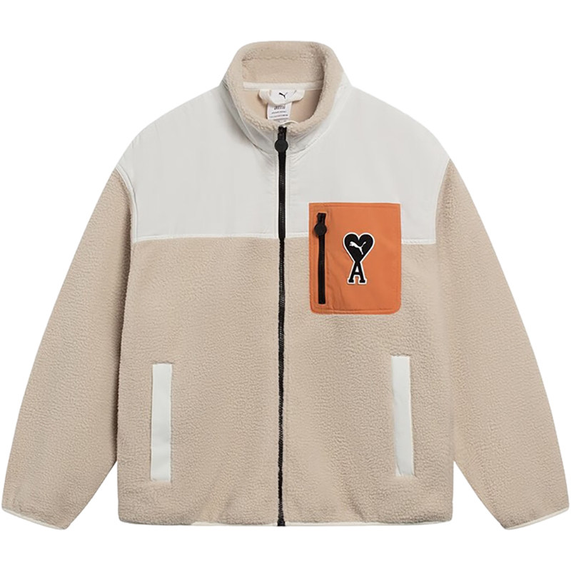 Puma/彪马正品男款拼色爱心logo羊羔绒保暖夹克外套535998-67