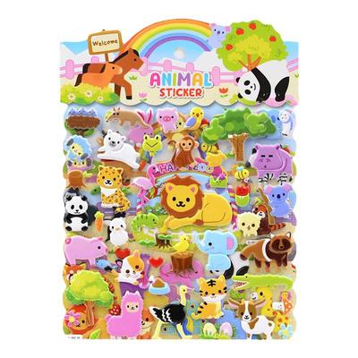 可爱动物立体泡泡贴大号双层加厚