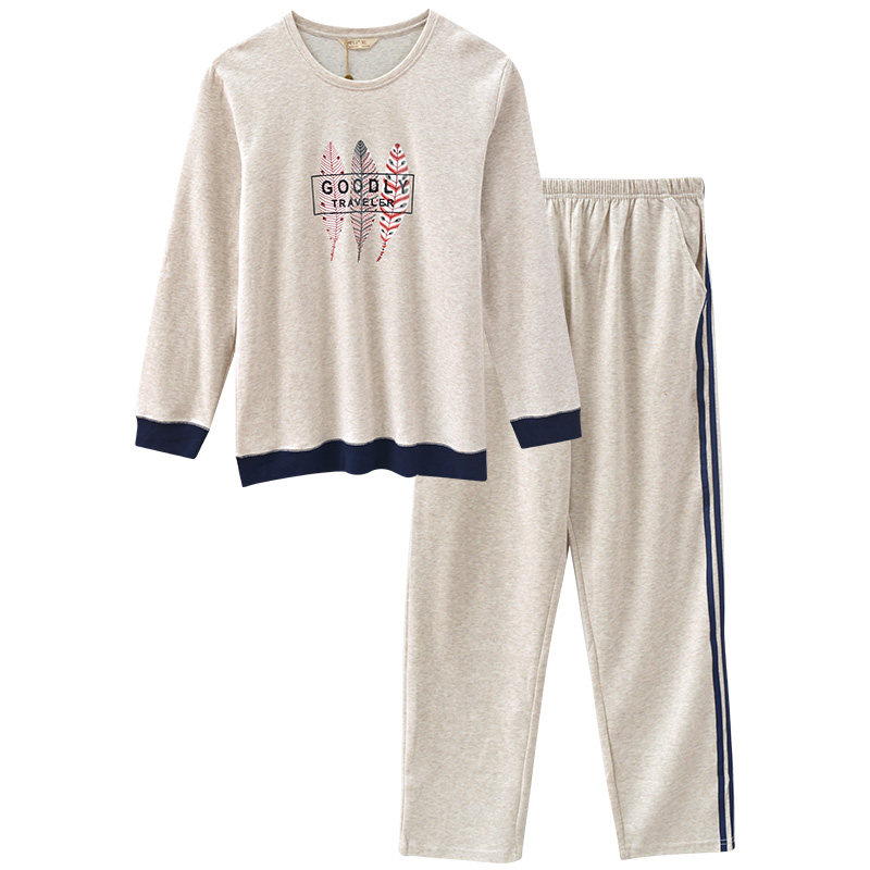 绮瑞男青年彩纱纯棉休闲家居服