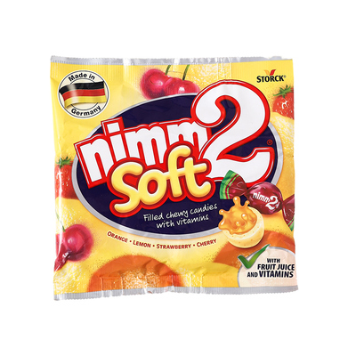 德国nimm2二宝果汁夹心软糖果爆浆果酱香橙柠檬儿童生日礼物零食