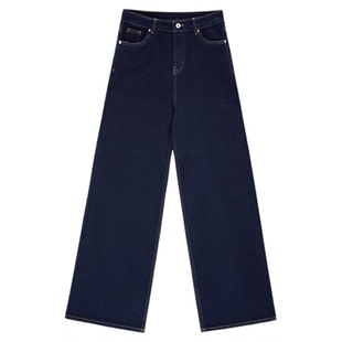 HONORE古月 植绒拉毛 环保水洗工艺 休闲窄版显瘦直筒加绒牛仔裤