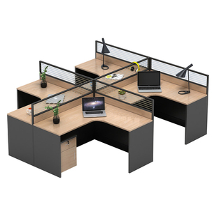 职员办公桌简约现代4/6人位财务办公室桌子卡座工位办公桌椅组合