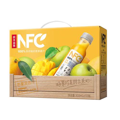 【主播专享】农夫山泉100%NFC芒果混合汁整箱装鲜果冷压榨0添加剂