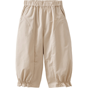 马克珍妮云柔匹马棉女童花边灯笼裤宝宝裤子2026年春装新款560153