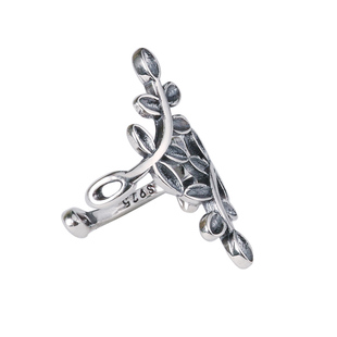 YUKI纯银耳夹男女气质无耳洞耳廓耳骨夹欧美小众设计橄榄枝银饰潮