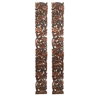 特惠包邮泰国木雕花板原木色南瓜镂空挂饰东南亚装修装饰花片壁挂