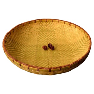 全手工竹编无孔双层簸箕专做水丸药匾加密精编晾晒竹匾可定做尺寸