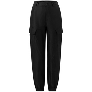 高腰小个子黑色裤子机能春秋冬工装裤女款2026新款束脚嘻哈潮ins