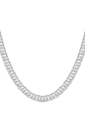 臻汇银足银男士古巴项链锁骨链