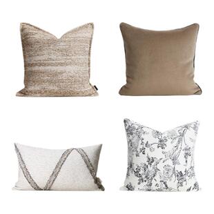 FUNCHILL【缪斯灵感】轻奢抱枕酒店美容院客厅沙发卡其色高级靠垫