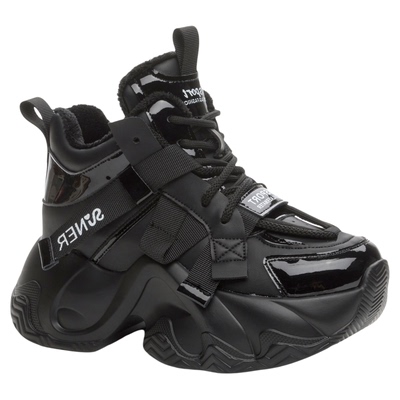 秋冬加绒高帮棉鞋老爹鞋女内增高