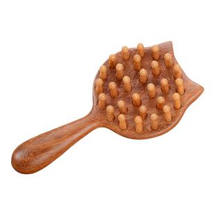 天然金丝檀木梳齿梳28钉头部多功能刮身体头疗刷经络按摩卷发梳子