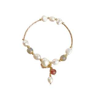 巴洛克天然珍珠手链女法式小众高级感手串复古优雅气质闺蜜手饰品