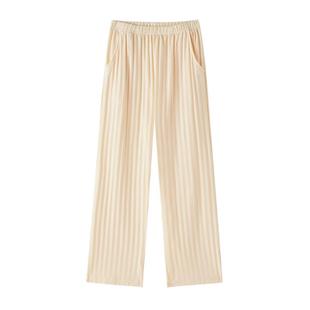纯棉睡裤女款长裤薄款冬条纹睡衣家居裤居家裤子女士单件可外穿夏