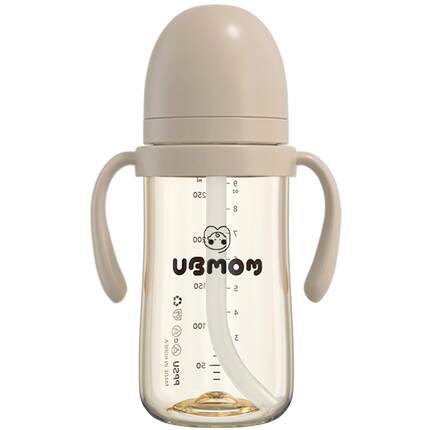 UBMOM婴幼儿喝水学饮杯吸管鸭嘴杯PPSU宝宝水杯硅胶牛奶瓶防呛漏