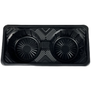 塑料一次性杯托奶茶外卖打包杯托黑色四杯托三杯奶茶店专用托加厚