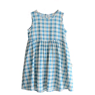 儿童背心裙 夏季薄款女童碎花连衣裙 夏日沙滩风绵绸裙子人棉凉快
