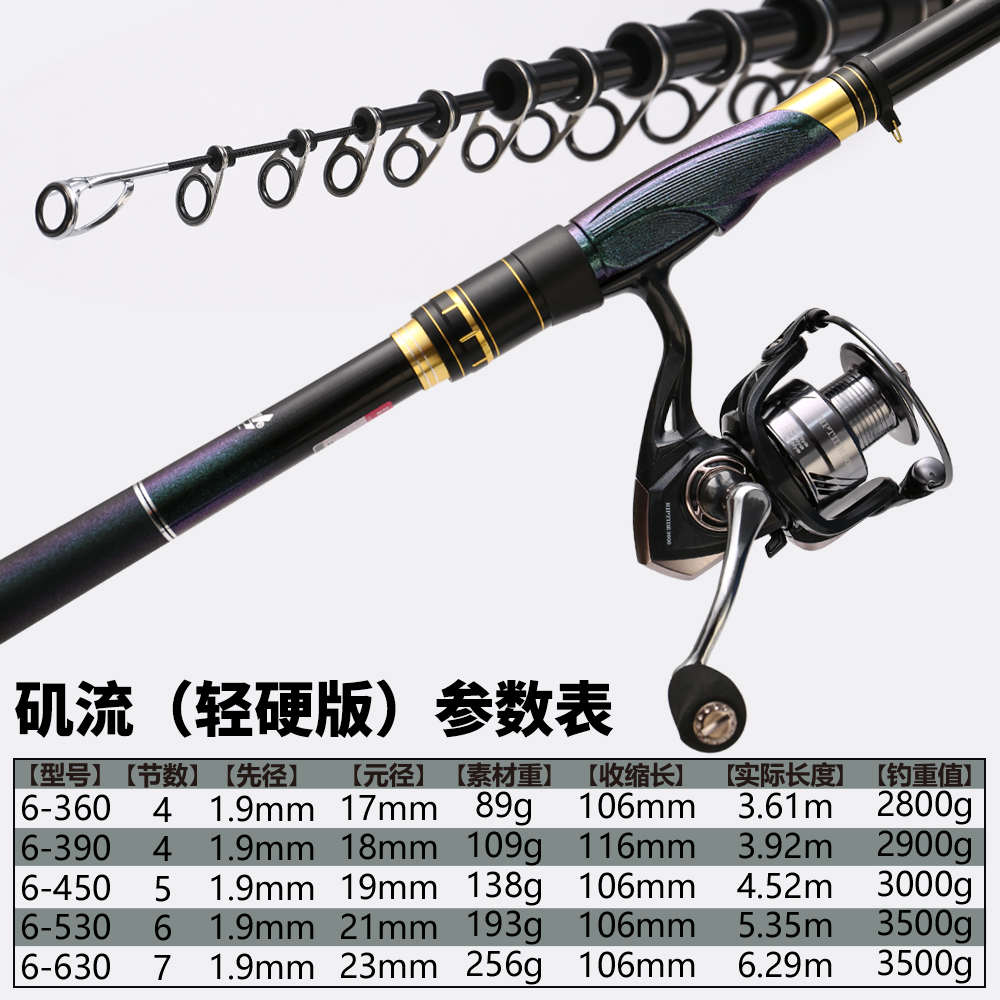 万流归宗矶流手海两用长节大导环矶钓竿滑漂专用矶竿碳素超硬超轻