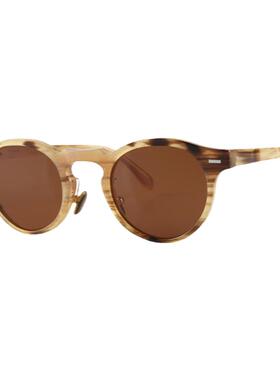 Nilerun果冻棕椭圆牦牛角太阳镜