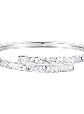 彩云泰金箍棒纯银开口手镯轻奢小众精致开口实心足银镯子送女朋友