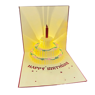 生日贺卡立体录音定制写字音乐diy手工礼物高级感加油卡员工卡片