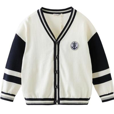 戴维贝拉男童毛衣开衫中大童秋装针织衫2026新款儿童学院风外套