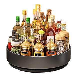 旋转调味料置物架厨房家用多功能圆形调料架台面油盐酱醋收纳转盘