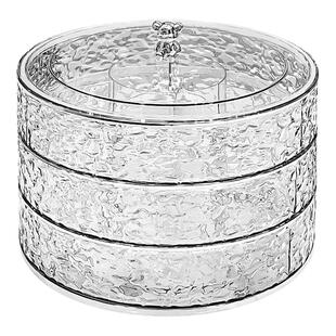 轻奢高档水果盘客厅家用茶几旋转果盘零食摆放盘糖果盘干果收纳盒