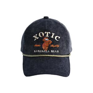 Xotic官方 棒球熊洗水灯芯绒帽吴宇恒同款街头户外遮阳休闲鸭舌帽