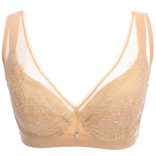 依曼丽内衣女薄款大码背心式大胸显小文胸防走光记忆钢圈调整胸罩